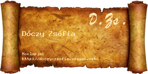 Dóczy Zsófia névjegykártya