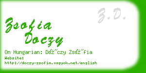 zsofia doczy business card